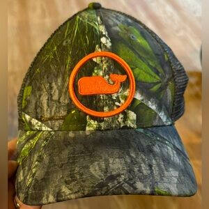 Vineyard Vines x Mossy Oak collab camo trucker hat